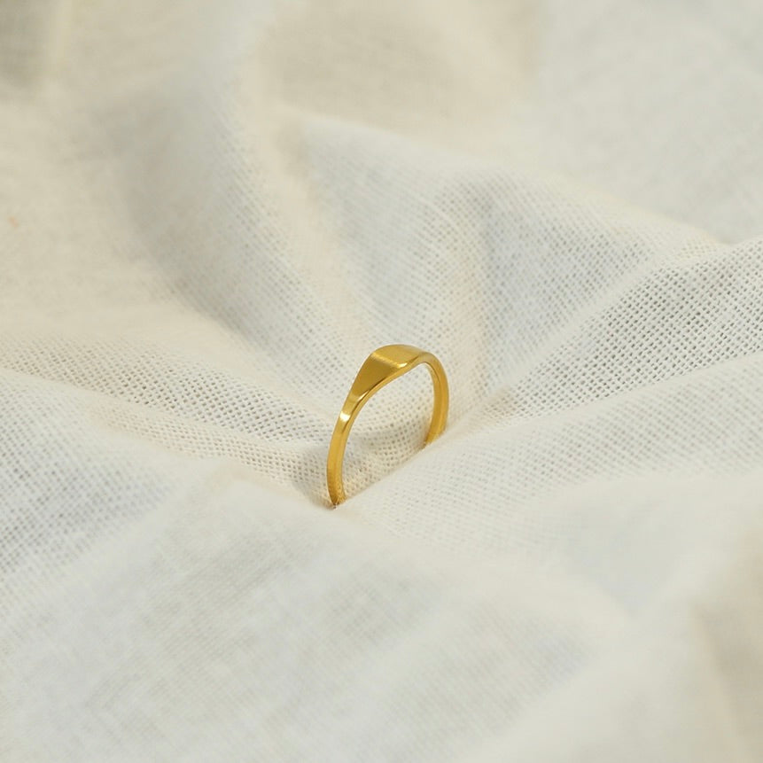 Brushed Signet Ring