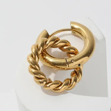 Double Rope Huggie Earrings