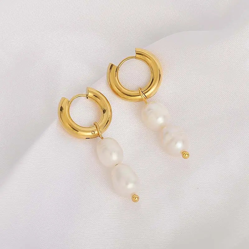 Large Double Pearl Earrings