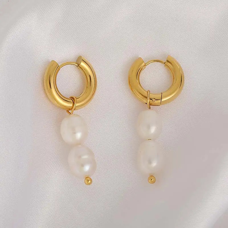 Large Double Pearl Earrings
