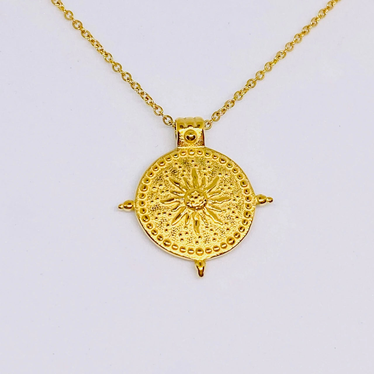 Sun Disk Pendant Necklace