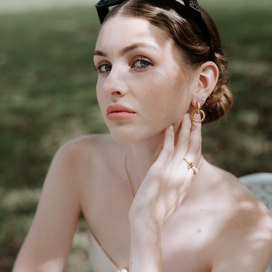 Double Rope Huggie Earrings