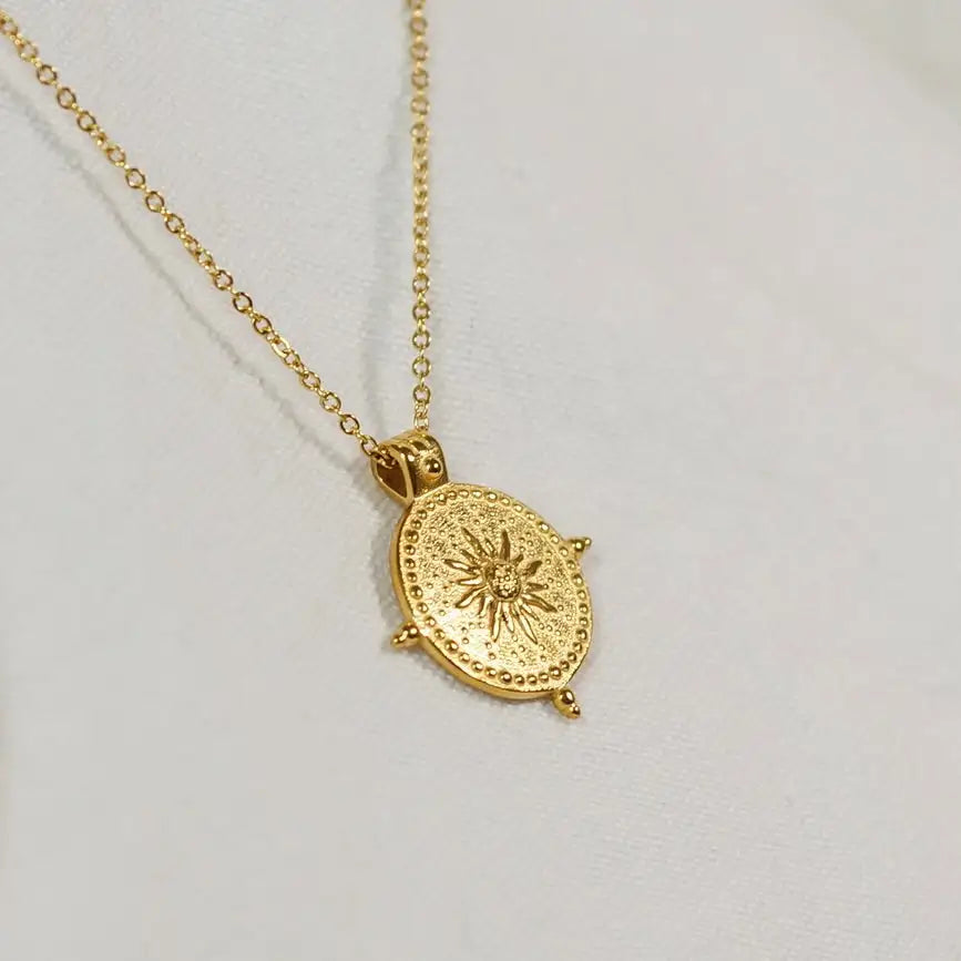 Sun Disk Pendant Necklace