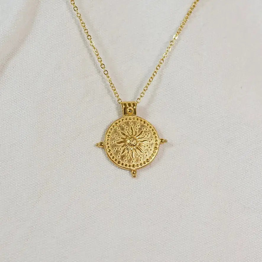 Sun Disk Pendant Necklace