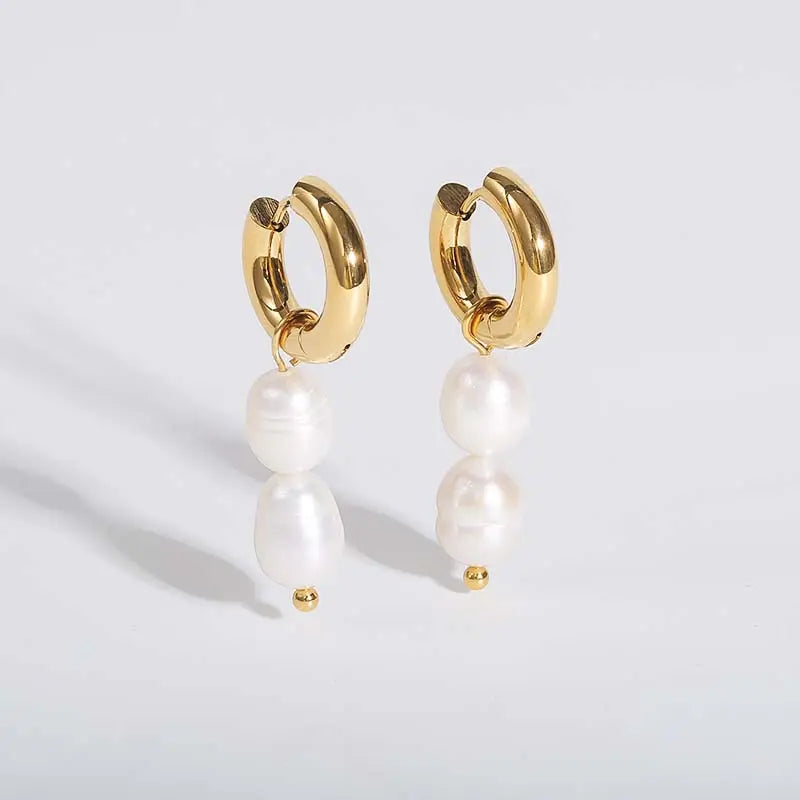 Large Double Pearl Earrings