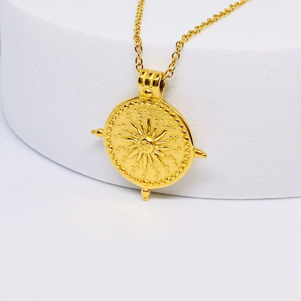Sun Disk Pendant Necklace